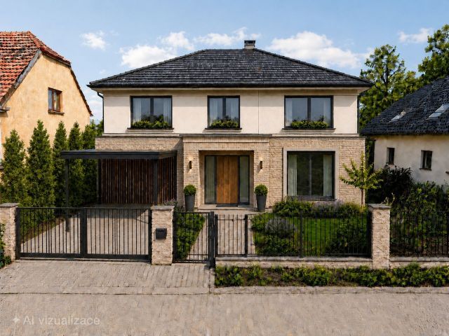 Lukrativní stavební parcela v Praze Kbelích 590 m² — AI vizualizace 9